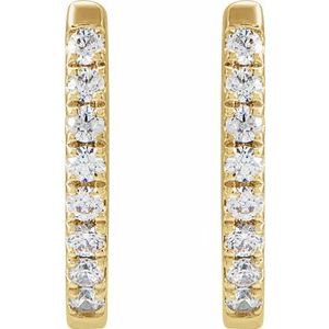 14K Yellow 1/6 CTW Natural Diamond Hoop Earrings - BN & CO JEWELRY