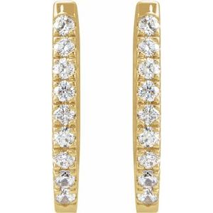 14K Yellow 1/5 CTW Natural Diamond Hoop Earrings - BN & CO JEWELRY