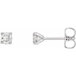 14K White 1/3 CTW Natural Diamond Claw-Prong Cocktail-Style Stud Earrings - BN & CO JEWELRY