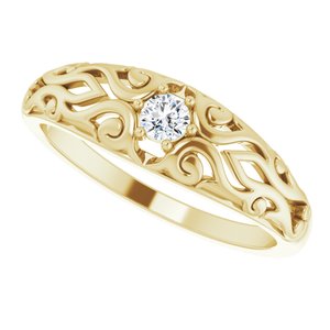 14K Yellow 1/10 CT Natural Diamond Ring - BN & CO JEWELRY