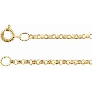 14K Yellow 1.5 mm Solid Rolo 30" Chain - BN & CO JEWELRY