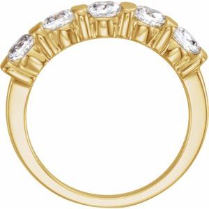 14K Yellow 3.8 mm Round Five-Stone Anniversary Band - BN & CO JEWELRY
