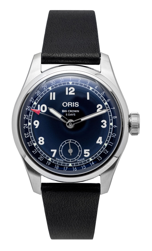 Oris Big Crown Pointer Date Calibre 403 Leather Strap Blue Dial Automatic 01-403-7776-4065-07-5-19-11 Men's Watch - Oris