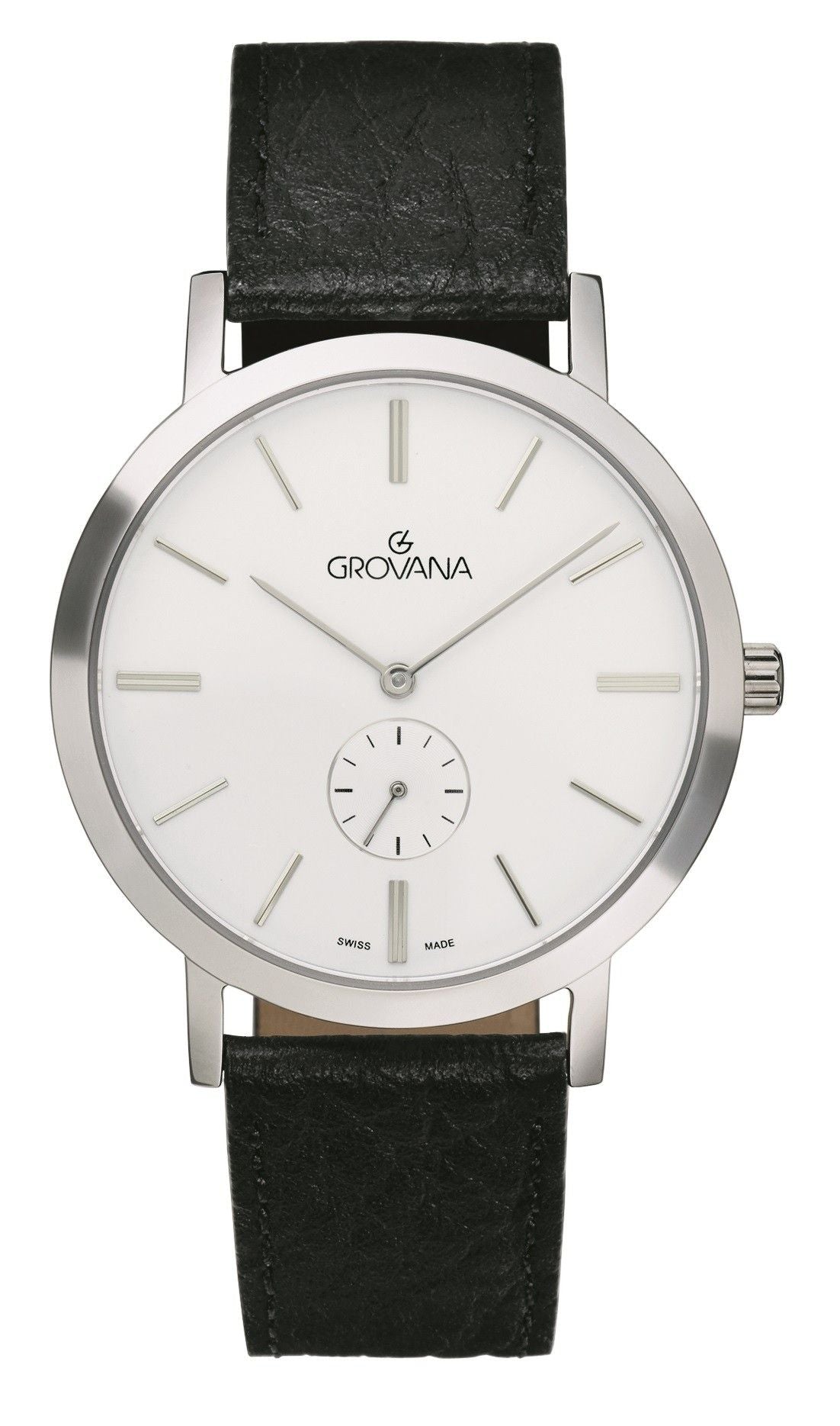 Grovana Kensington Leather Strap Silver Dial Quartz 1050.5532 Men's Watch - Grovana