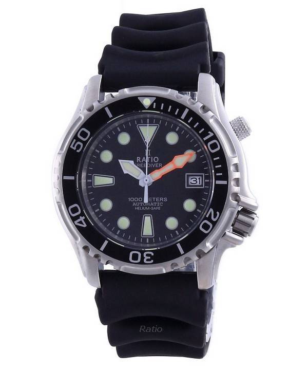 Ratio FreeDiver Helium Safe 1000M Stainless Steel Automatic 1066KE20-33VA-BLK Men's Watch