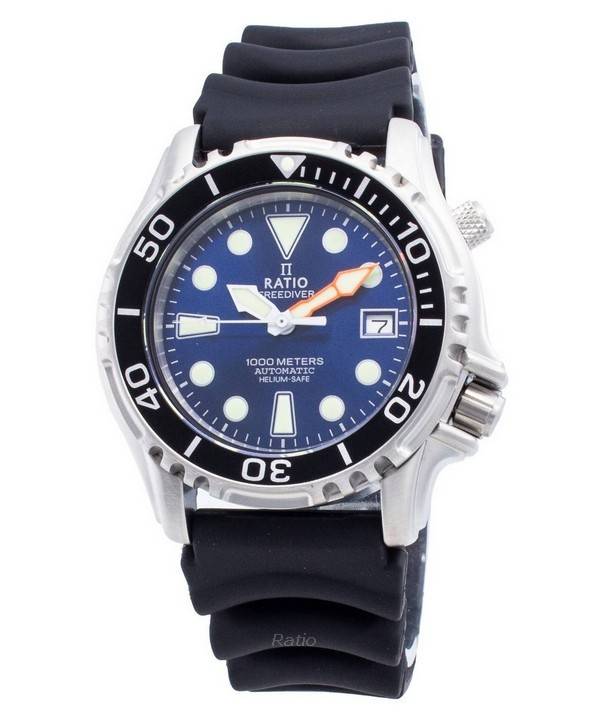 Ratio FreeDiver Helium Safe 1000M Stainless Steel Automatic 1066KE20-33VA-BLU Men's Watch