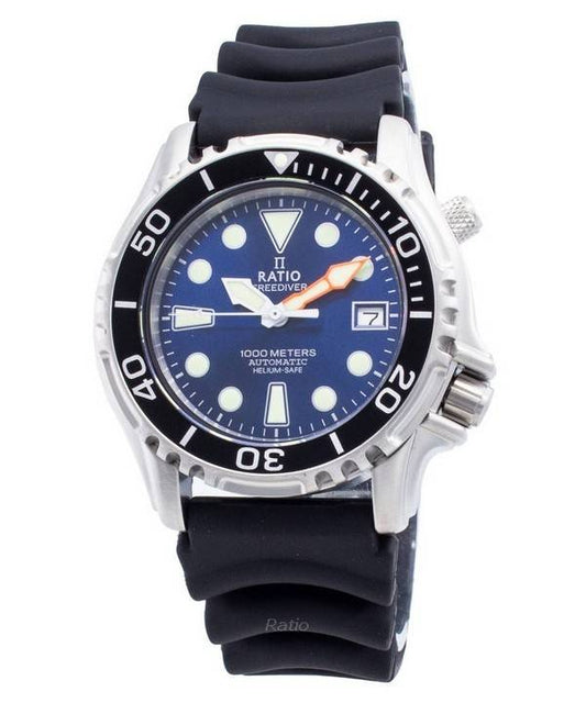 Ratio FreeDiver Helium Safe 1000M Stainless Steel Automatic 1066KE20-33VA-BLU Men's Watch