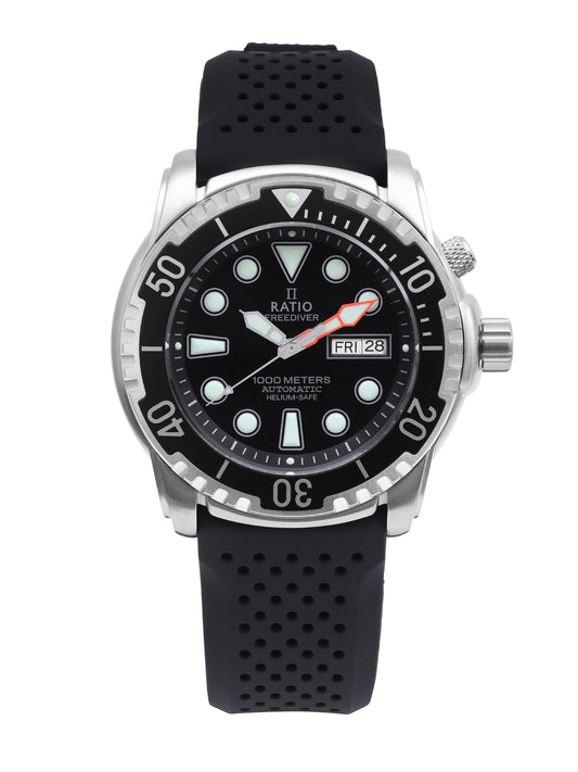 Ratio FreeDiver Helium-Safe 1000M Sapphire Automatic 1068HA90-34VA-BLK Men's Watch