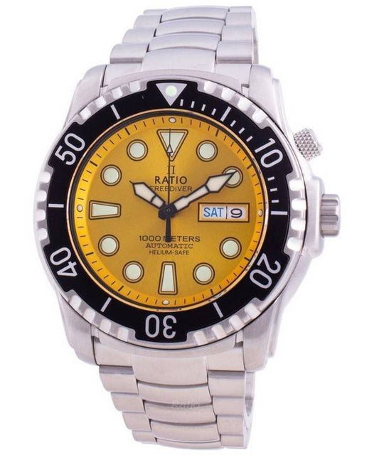 Ratio FreeDiver Helium-Safe 1000M Sapphire Automatic 1068HA96-34VA-YLW Men's Watch