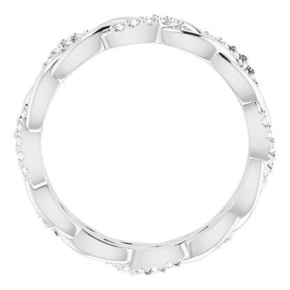 14K White 1/6 CTW Natural Diamond Eternity Band