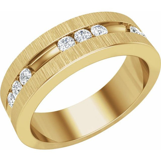 14K White 1/2 CTW Natural Diamond Band