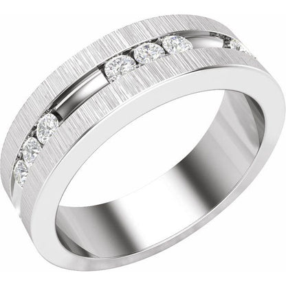 14K White 1/2 CTW Natural Diamond Band