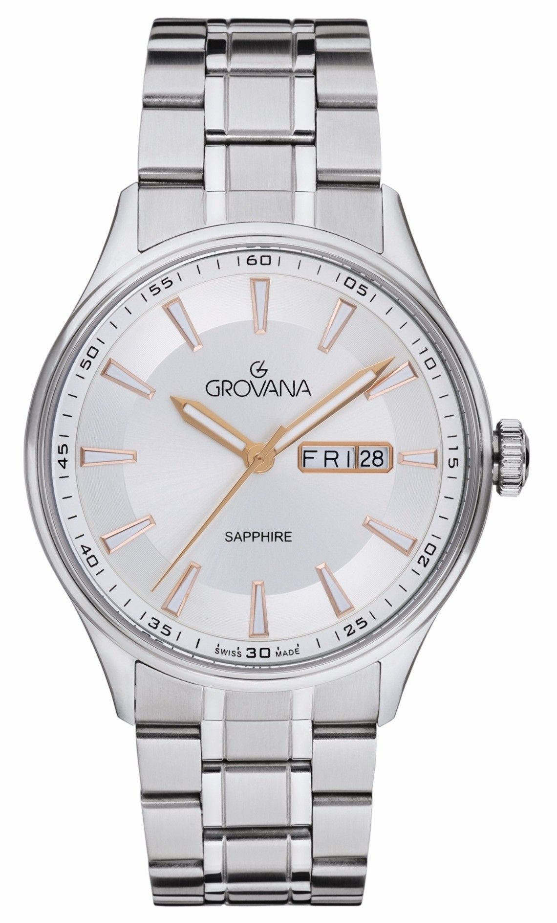 Grovana St. Andrews Stainless Steel Silver Dial Quartz 1194.1128 Men's Watch - Grovana