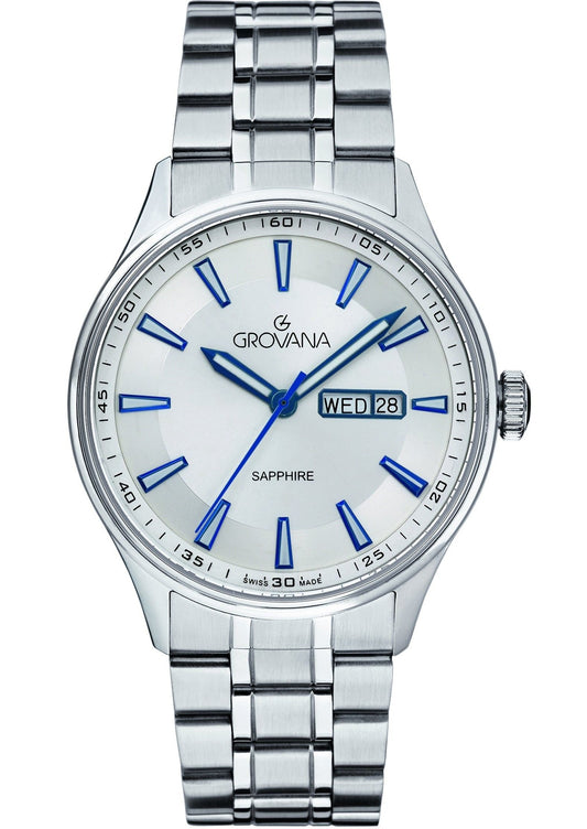 Grovana St. Andrews Stainless Steel Silver Dial Quartz 1194.1132 Men's Watch - Grovana