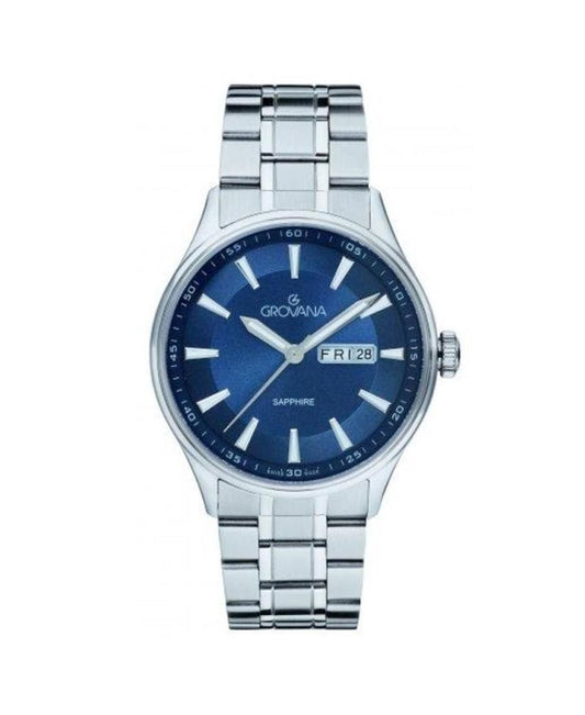 Grovana St. Andrews Stainless Steel Blue Dial Quartz 1194.1135 Men's Watch - Grovana