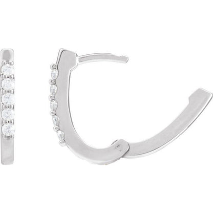 14K Gold 1/6 CTW Natural Diamond 15.1 mm Hoop Earrings