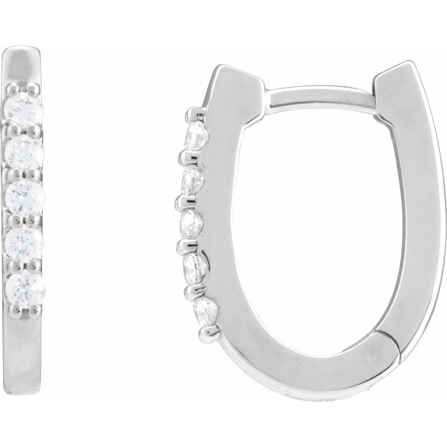 14K Gold 1/6 CTW Natural Diamond 15.1 mm Hoop Earrings