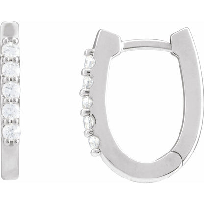 14K Gold 1/6 CTW Natural Diamond 15.1 mm Hoop Earrings