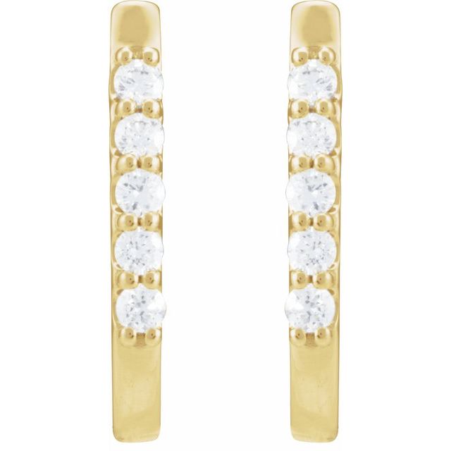 14K Gold 1/6 CTW Natural Diamond 15.1 mm Hoop Earrings