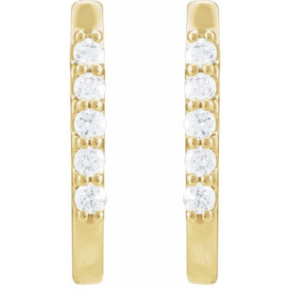 14K Gold 1/6 CTW Natural Diamond 15.1 mm Hoop Earrings