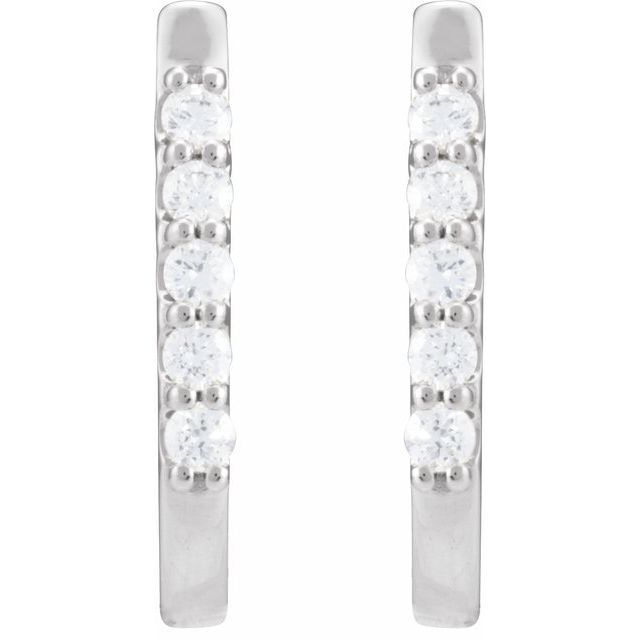 14K Gold 1/6 CTW Natural Diamond 15.1 mm Hoop Earrings
