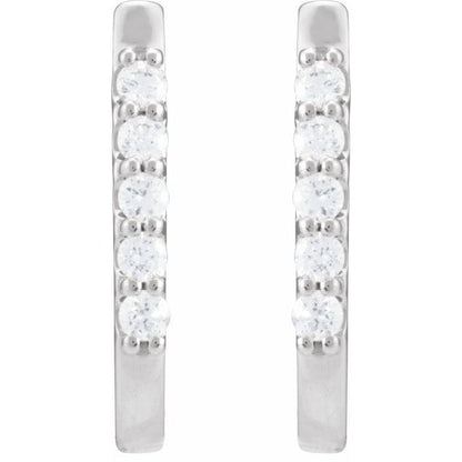 14K Gold 1/6 CTW Natural Diamond 15.1 mm Hoop Earrings