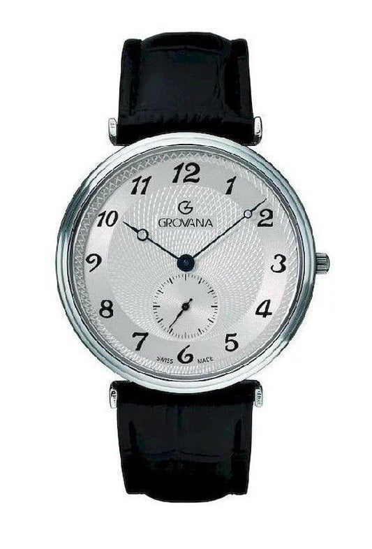 Grovana Belleville Leather Strap Silver Dial Quartz 1276.5532 Men's Watch - Grovana