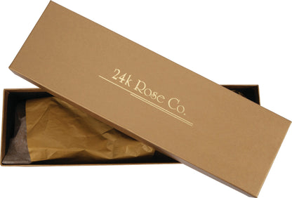 Lacquered Pink Sparkle Rose with Gold Trim - BN & CO JEWELRY