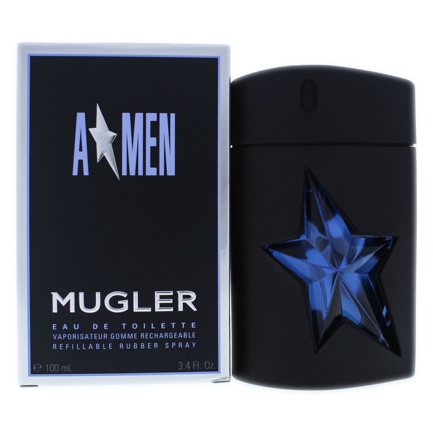 Thierry Mugler Angel for Men 3.4 oz Eau de Toilette Spray Refillable Rubber Spray - Thierry