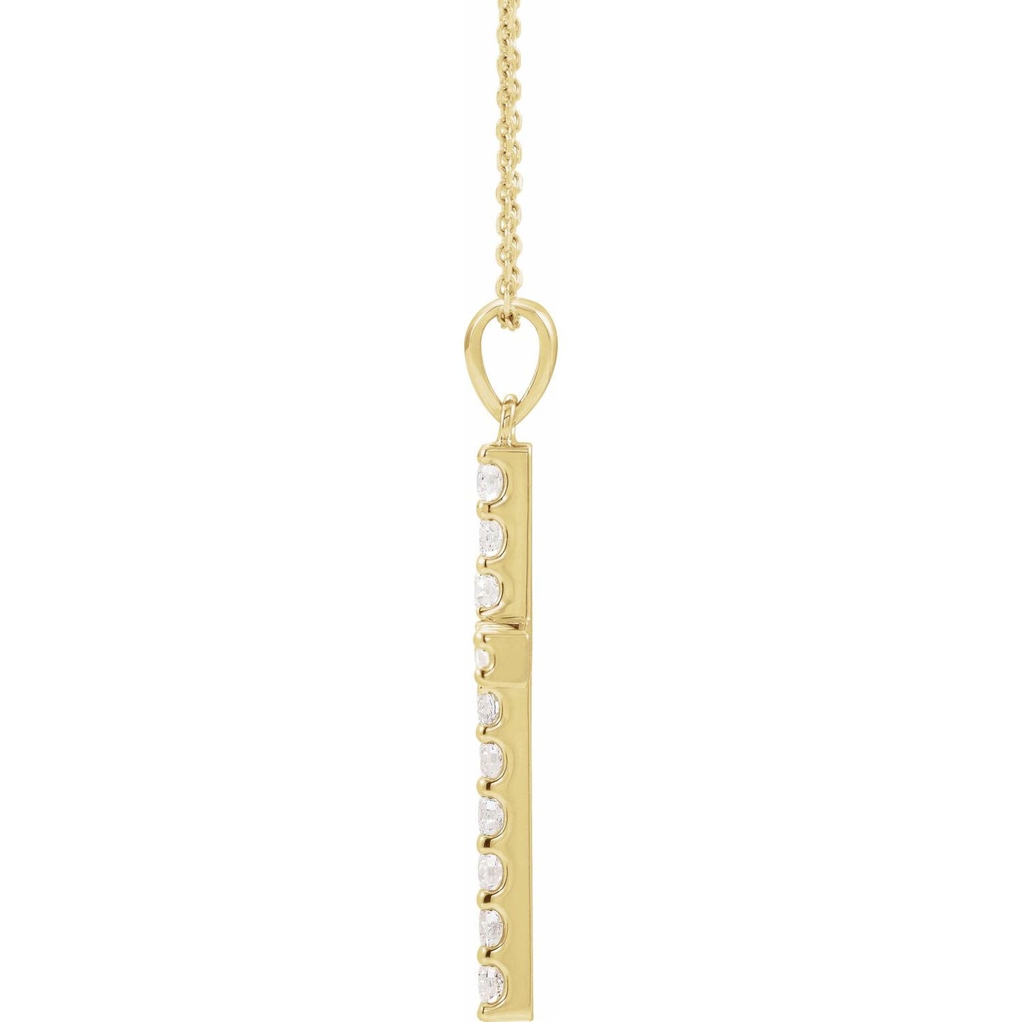 14K White 1/4 CTW Natural Diamond Cross 18" Necklace