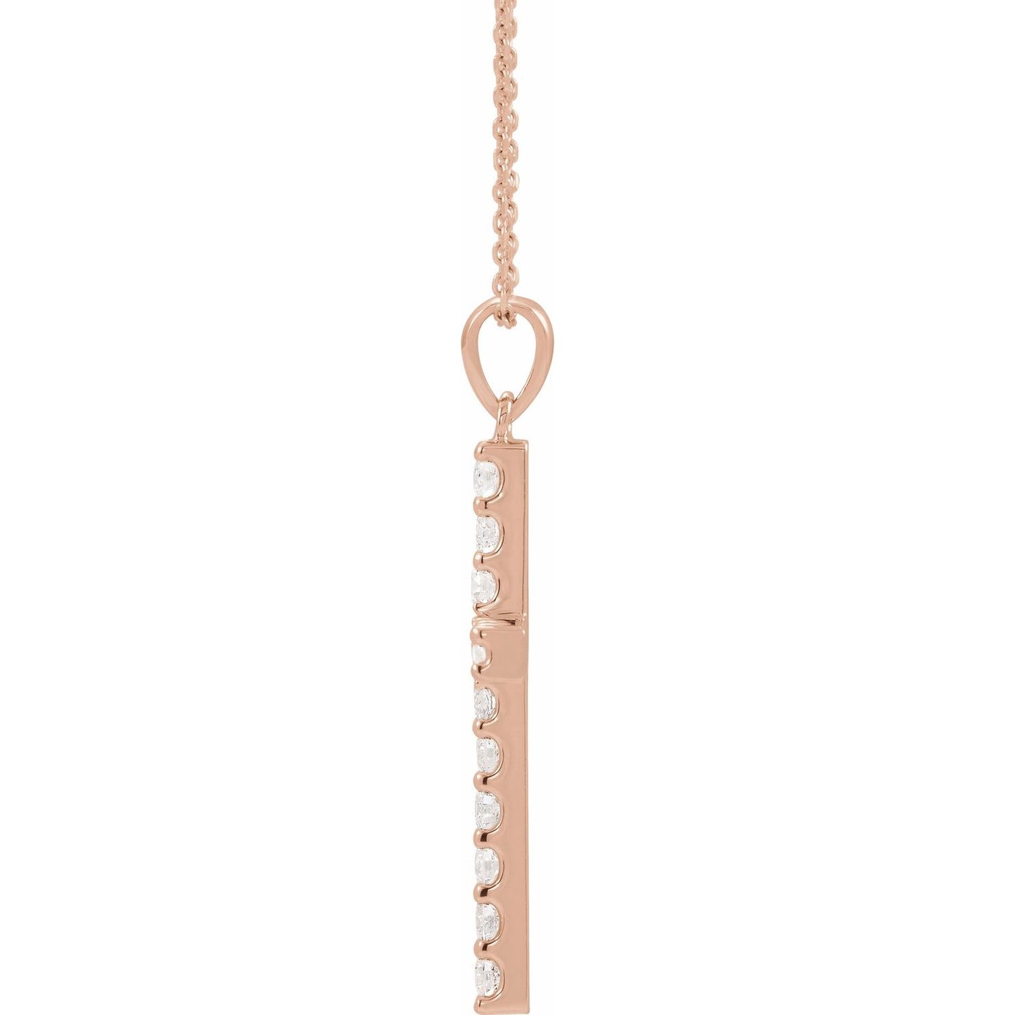 14K White 1/4 CTW Natural Diamond Cross 18" Necklace
