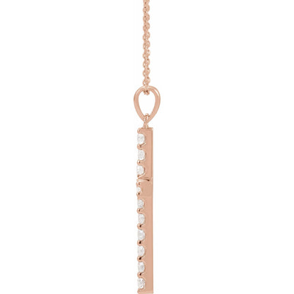 14K White 1/4 CTW Natural Diamond Cross 18" Necklace