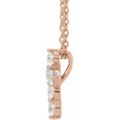 14K Gold 1/4 CTW Natural Diamond Cross 16-18" Necklace