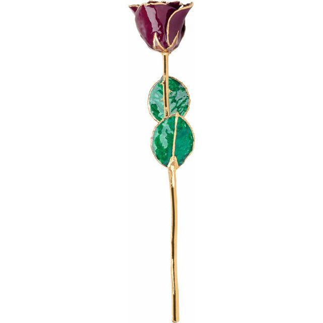 Lacquered Burgundy Rose with Gold Trim - BN & CO JEWELRY