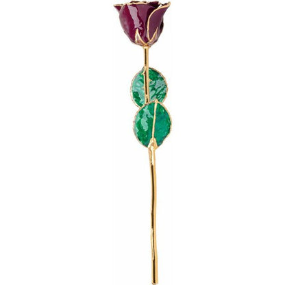 Lacquered Burgundy Rose with Gold Trim - BN & CO JEWELRY