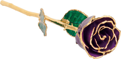 Lacquered Purple Rose with Gold Trim - BN & CO JEWELRY