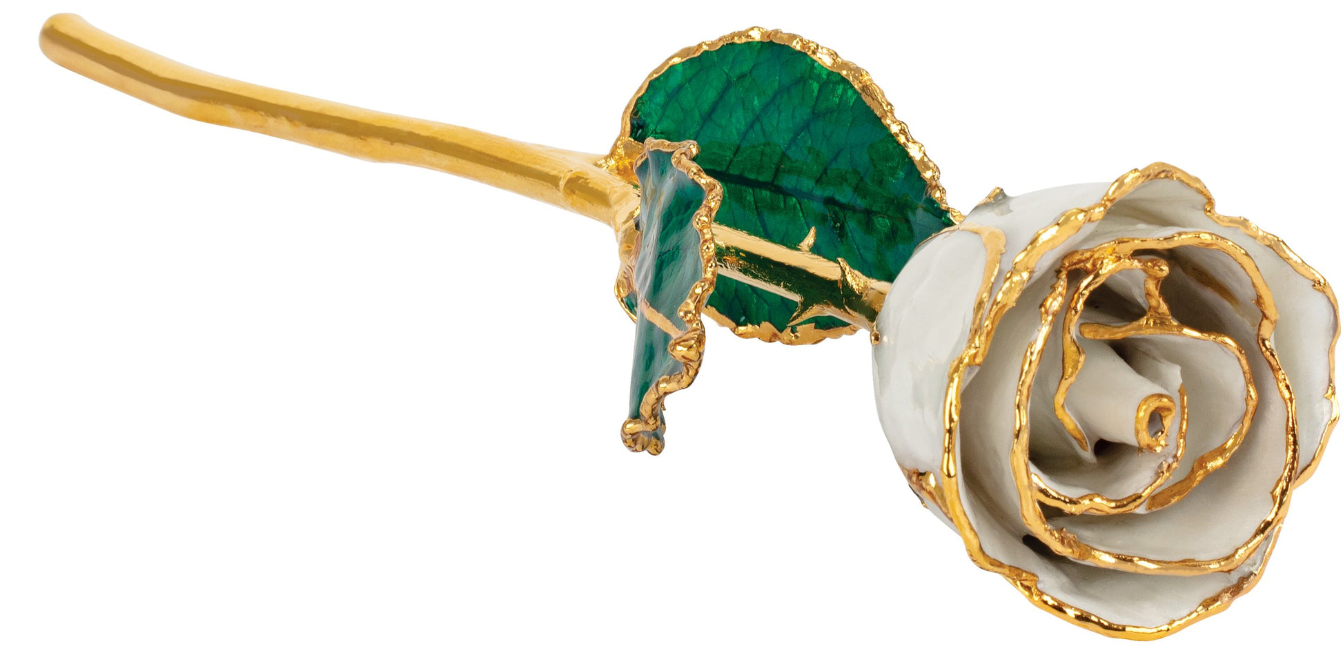 Lacquered June Pearl Colored Rose with Gold Trim - BN & CO JEWELRY