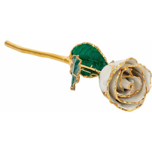 Lacquered June Pearl Colored Rose with Gold Trim - BN & CO JEWELRY
