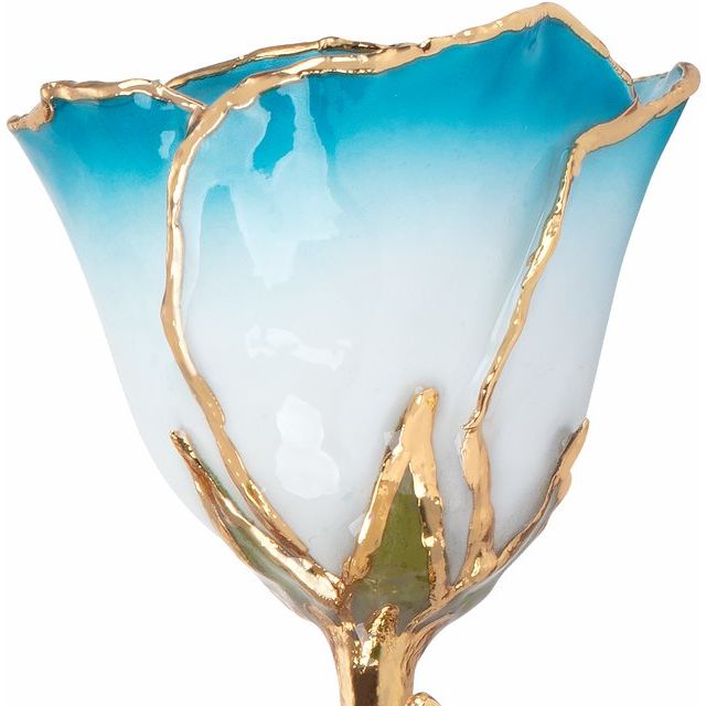 Lacquered Cream Turquoise Rose with Gold Trim - BN & CO JEWELRY