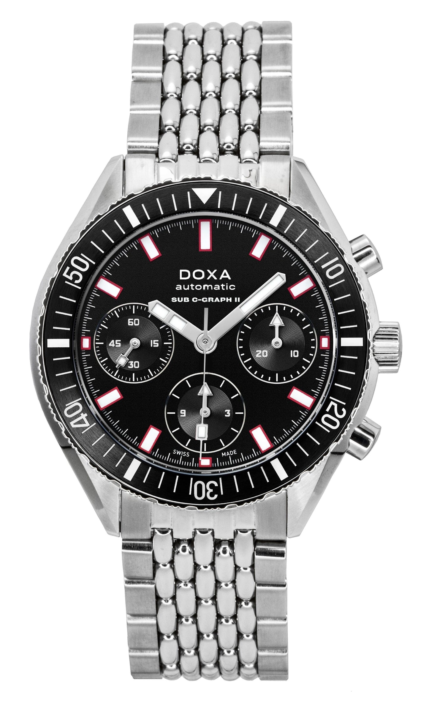 Doxa Sub 200 C-Graph II Sharkhunter Black Dial Automatic Diver's 797.10.101.10 200M Men's Watch With Extra Strap - Doxa