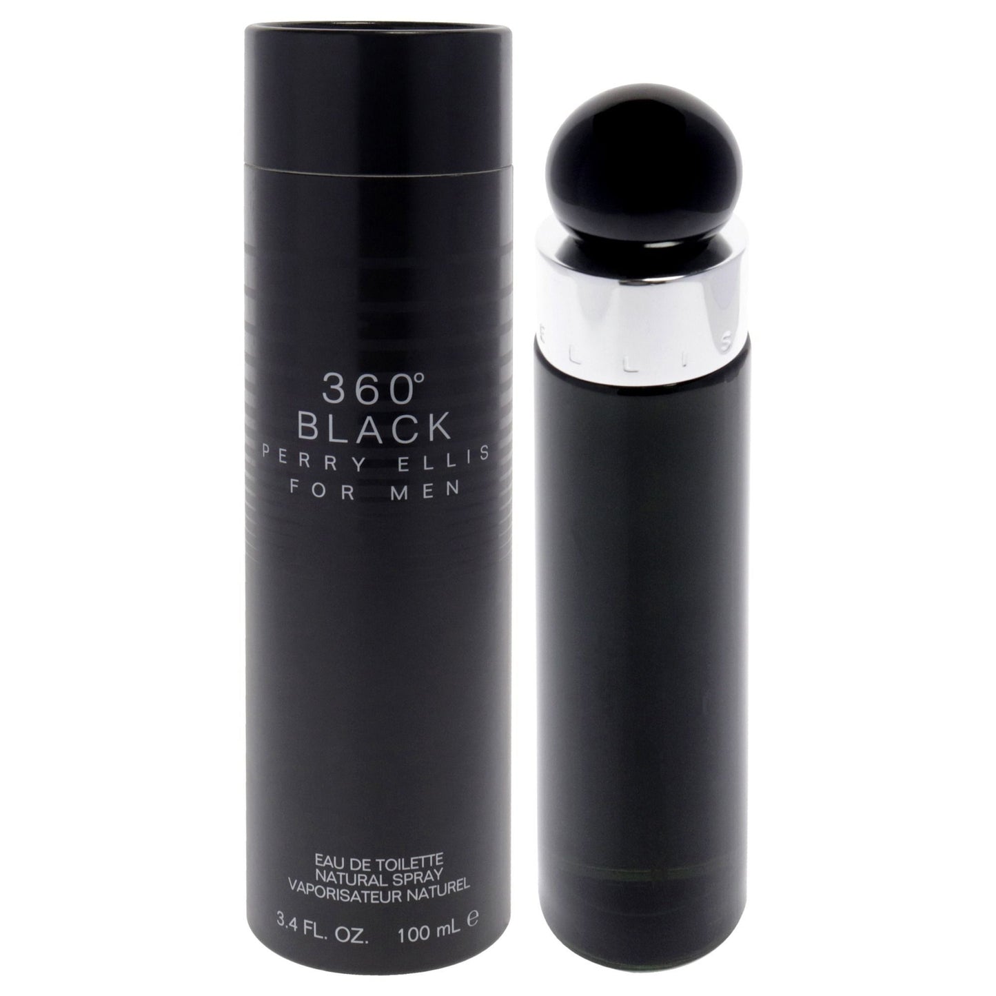 Perry Ellis 360 Black by Perry Ellis for Men - 3.4 oz Eau de Toilette Spray - Perry