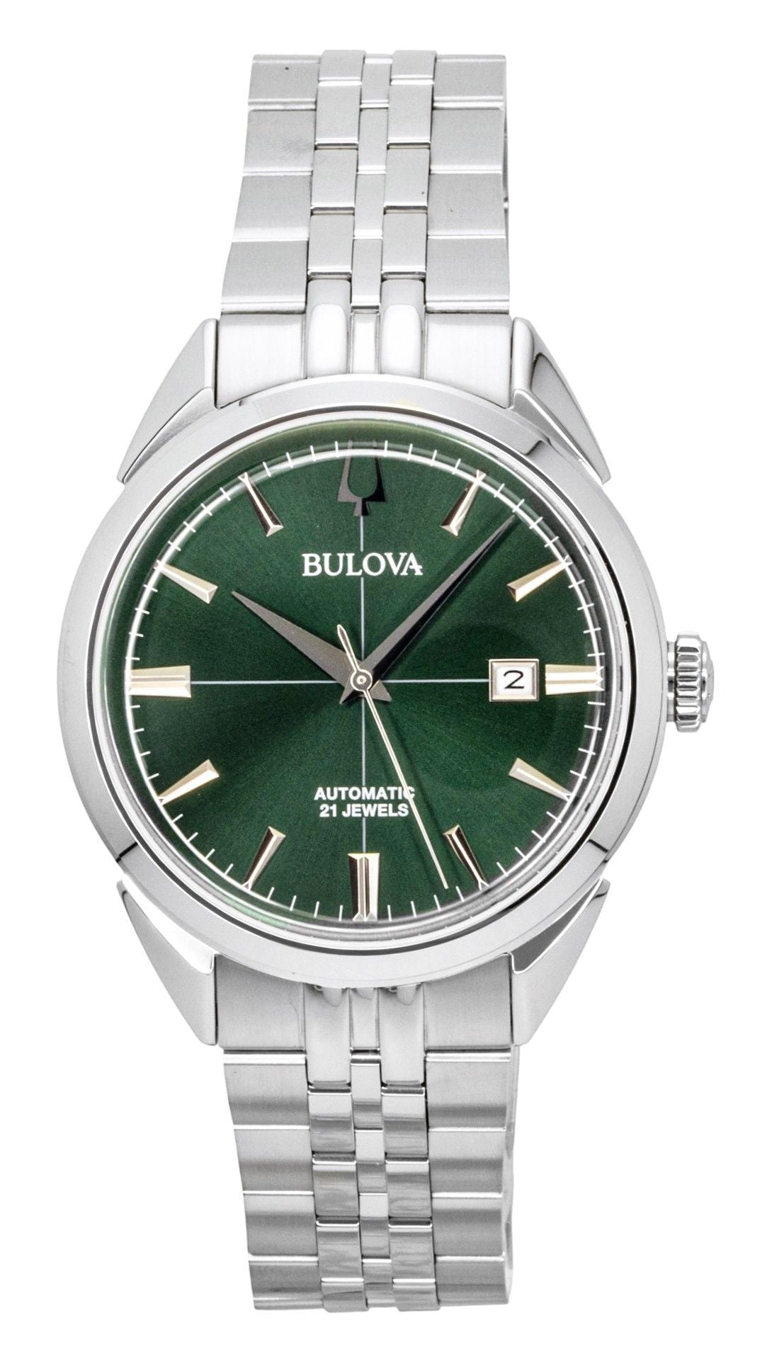 Bulova Sutton Stainless Steel Green Dial Automatic 96B424 Men's Watch - Bulova