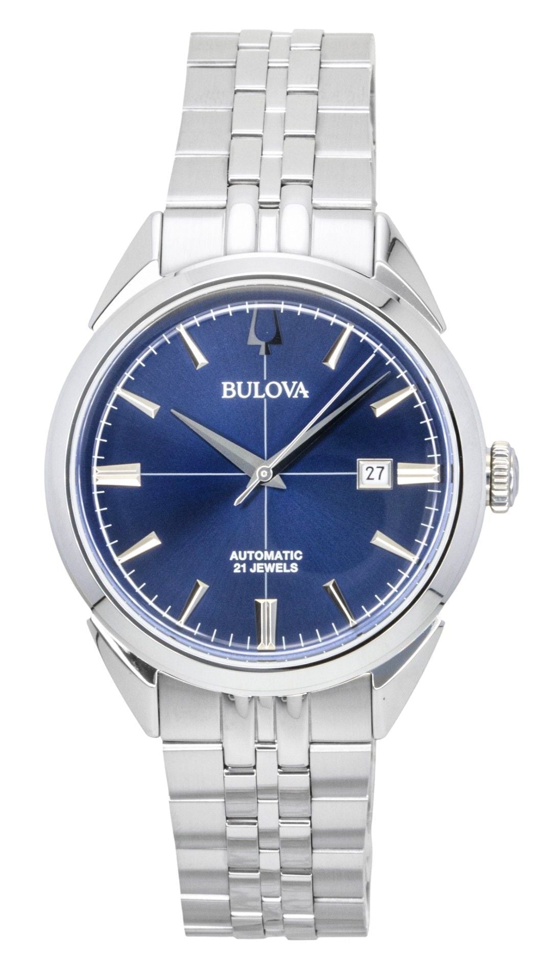 Bulova Sutton Stainless Steel Blue Dial Automatic 96B425 Men's Watch - Bulova