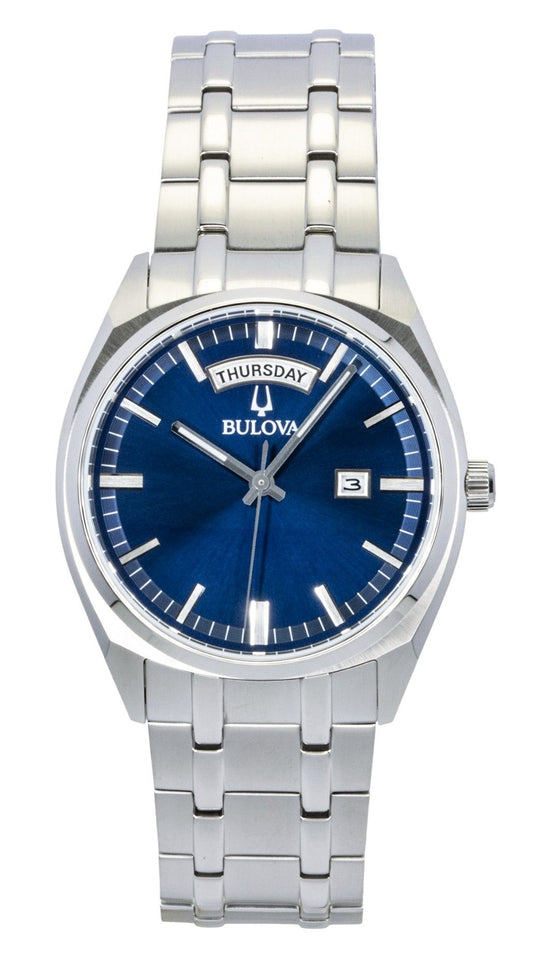 Bulova Surveyor Classic Stainless Steel Blue Dial Quartz 96C125 Men's Watch - Bulova