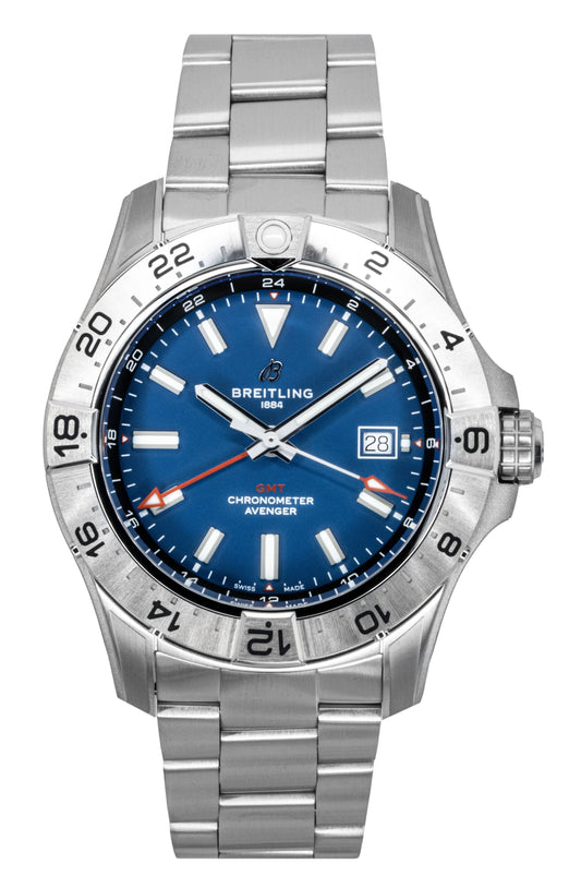 Breitling Avenger GMT Stainless Steel Blue Dial Automatic Diver's A32320101C1A1 300M Men's Watch - Breitling
