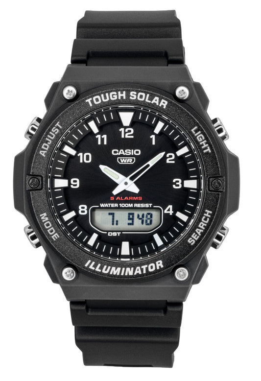Casio G-Shock Analog Digital Resin Strap Black Dial Solar AQ-S820W-1AV 100M Men's Watch - Casio