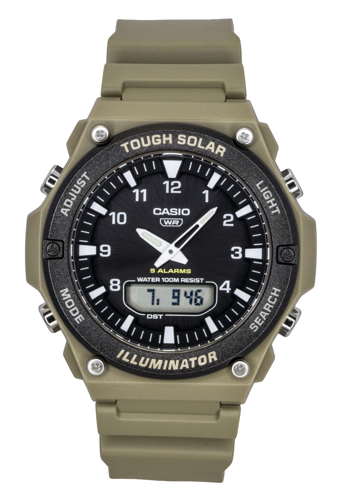 Casio Standard Analog Digital Resin Strap Black Dial Solar AQ-S820W-5AV 100M Men's Watch - Casio