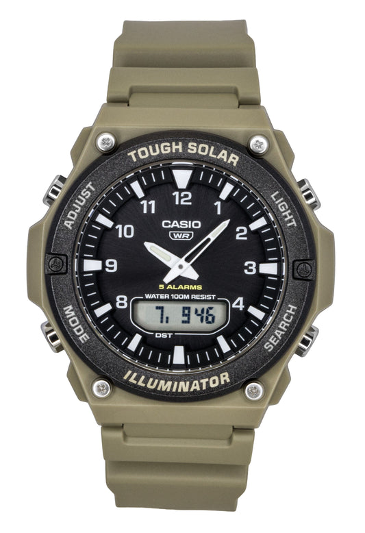 Casio Standard Analog Digital Resin Strap Black Dial Solar AQ-S820W-5AV 100M Men's Watch - Casio