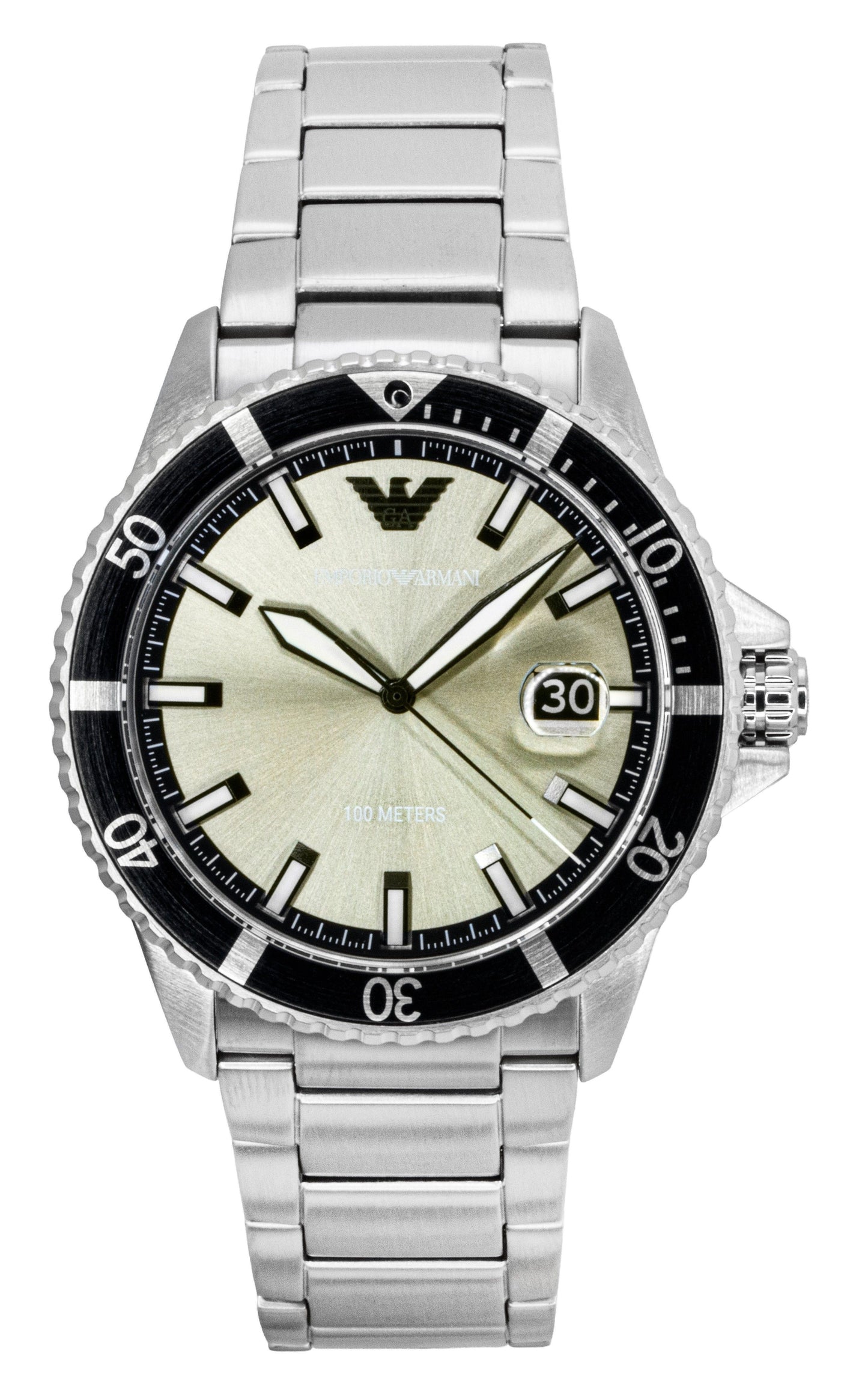 Emporio Armani World Explorer Stainless Steel Grey Dial Quartz AR11683 100M Men's Watch - Emporio Armani