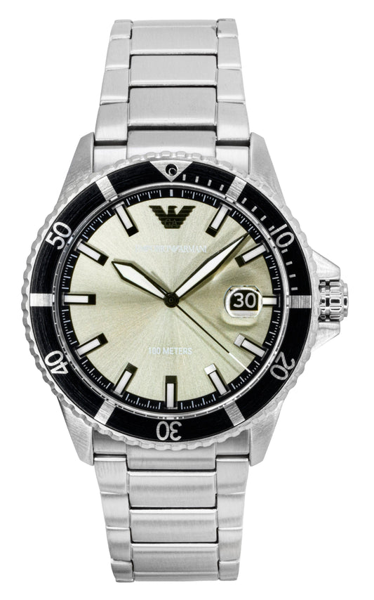 Emporio Armani World Explorer Stainless Steel Grey Dial Quartz AR11683 100M Men's Watch - Emporio Armani